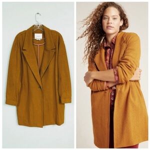 Anthropologie Mustard Yellow Coat